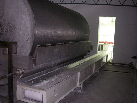 SS304 Rotary Vacuum Mesin Pati Ubi Jalar Filter Mesin Dewatering Pati