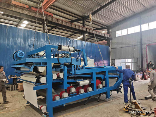 Power 4kw Cassava Fiber Moisture Dewatering Machine Belt Press Machine